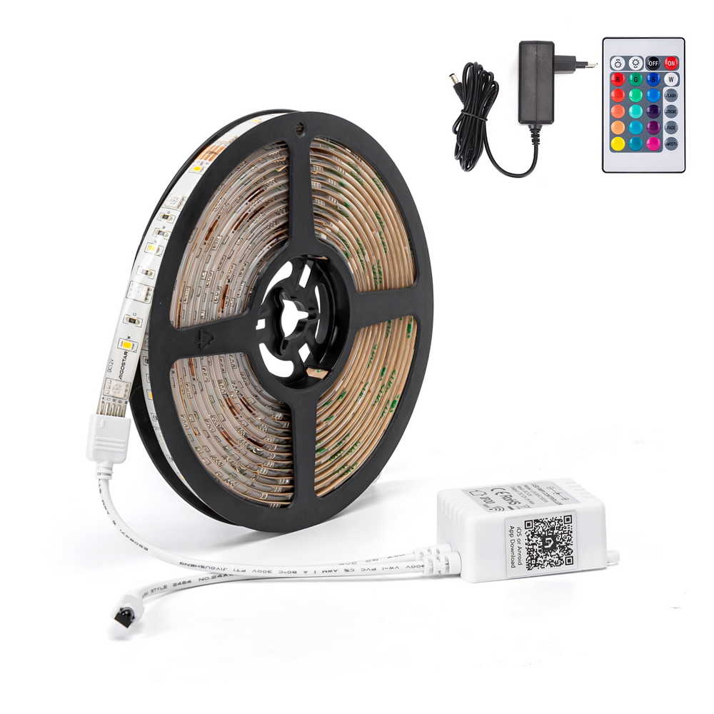 Striscia Led Smart 12V 16,5W 5 metri WiFi RGB CCT luce regolabile e dimmerabile Aigostar - Foto 1