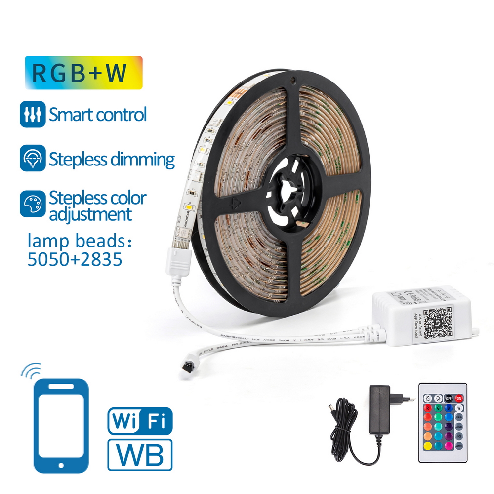 Striscia Led Smart 12V 16,5W 5 metri WiFi RGB CCT luce regolabile e dimmerabile Aigostar - Foto 2