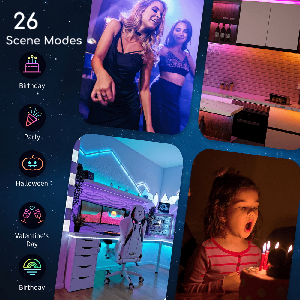 Striscia Led Smart 12V 16,5W 5 metri WiFi RGB CCT luce regolabile e dimmerabile Aigostar - Foto 5