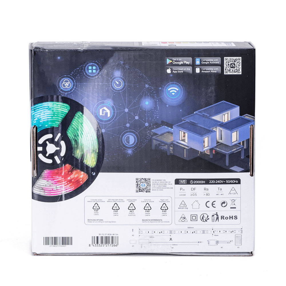 Striscia Led Smart 12V 16,5W 5 metri WiFi RGB CCT luce regolabile e dimmerabile Aigostar - Foto 7