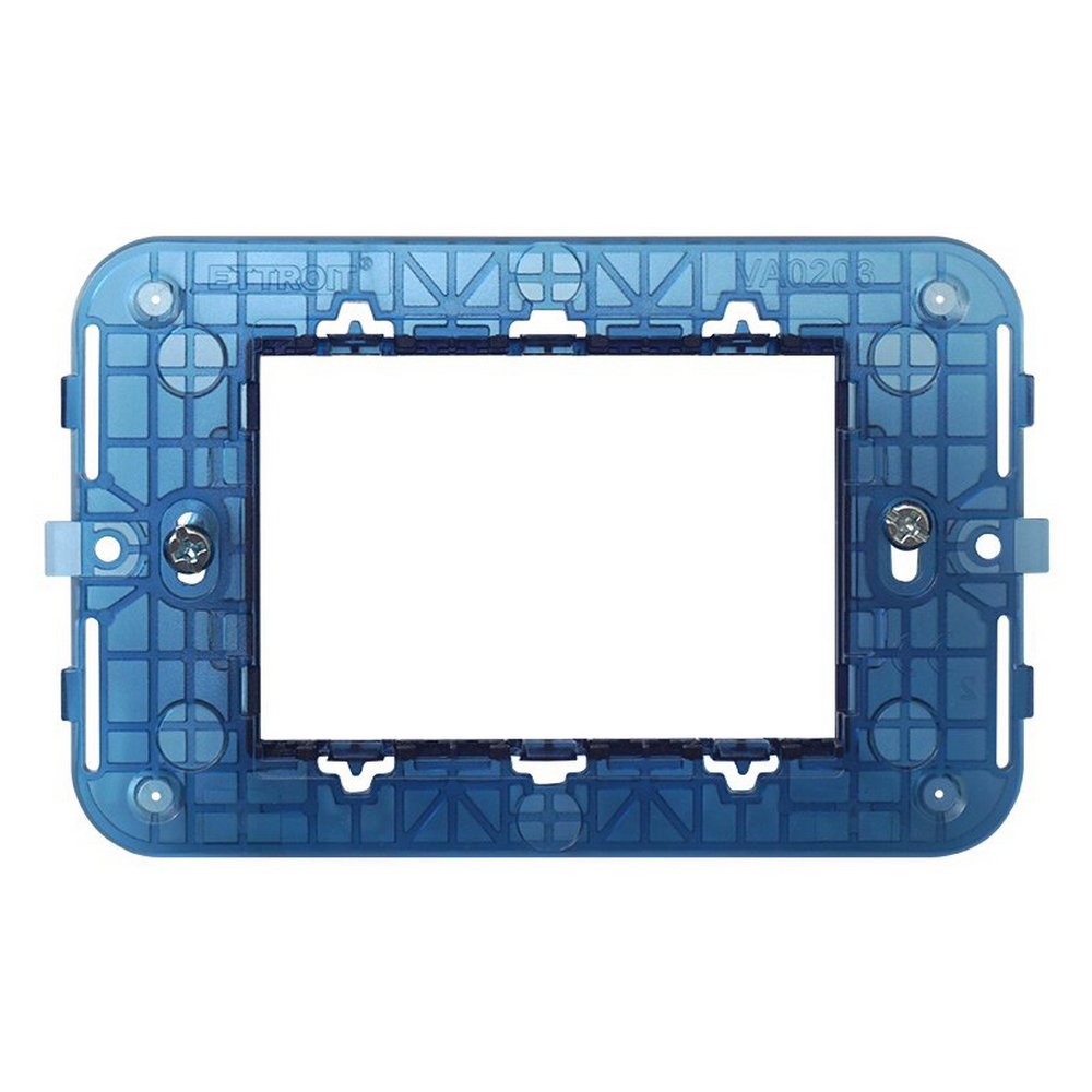 Foto principale Supporto portafrutti 3 moduli 503 in plastica trasparente blu compatibile anche con Vimar Arké
