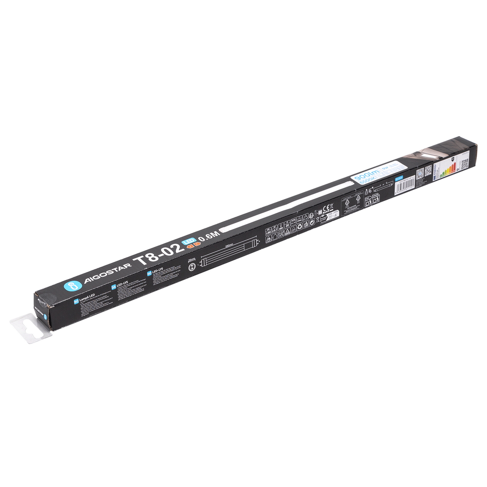 Tubo Led G13 T8 60cm 9W in vetro Bianco freddo 6500K Aigostar - Foto 3