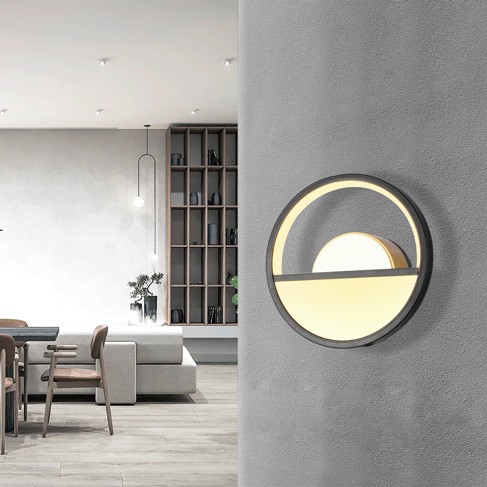 Applique Led da parete Drawn 13,5W Nero IP20 Bianco caldo 2700K Aigostar - Foto 3