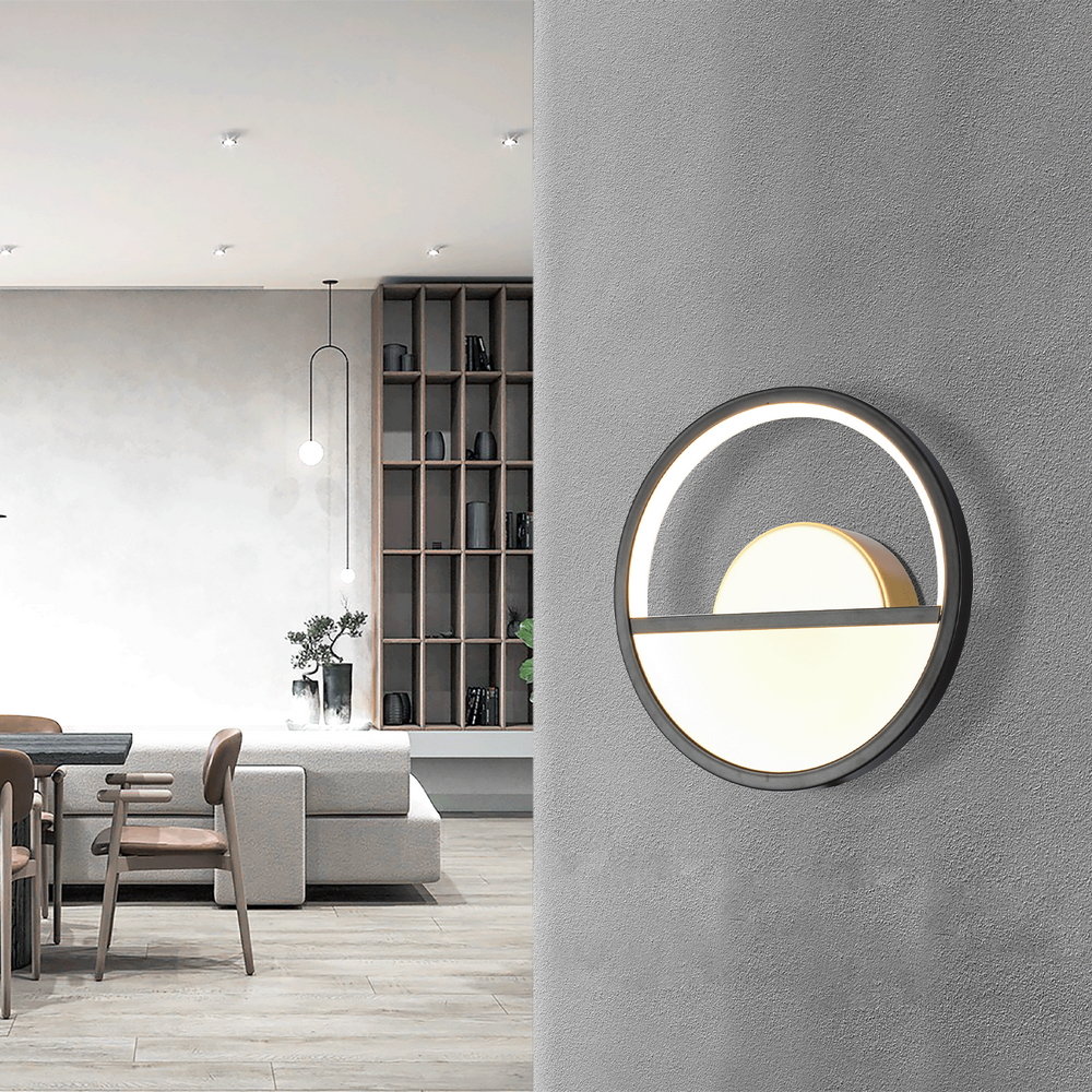 Applique Led da parete Drawn 13,5W Nero IP20 Bianco freddo 6500K Aigostar - Foto 3