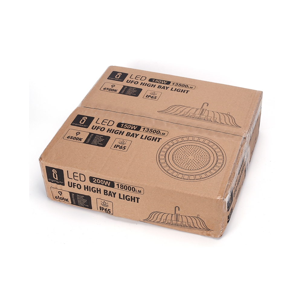 Campana Led industriale UFO Slim 150W Nera IP65 Bianco Freddo 6500K Aigostar - Foto 2