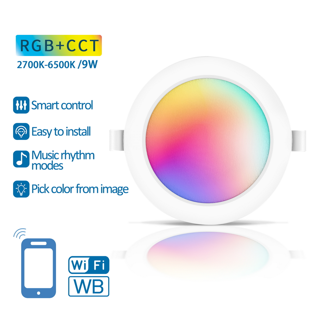 Faretto Led da incasso Smart 9W WiFi RGB CCT luce regolabile e dimmerabile Aigostar - Foto 2