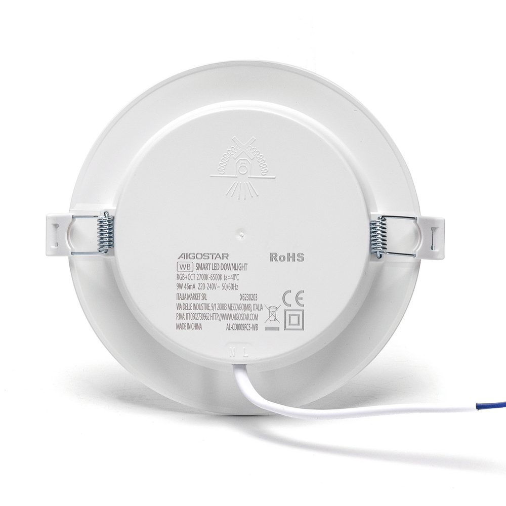 Faretto Led da incasso Smart 9W WiFi RGB CCT luce regolabile e dimmerabile Aigostar - Foto 4