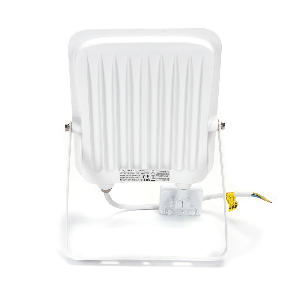 Faro proiettore Led 100W Bianco da esterno IP65 Bianco freddo 6500K con sensore crepuscolare e di movimento Aigostar - Foto 2