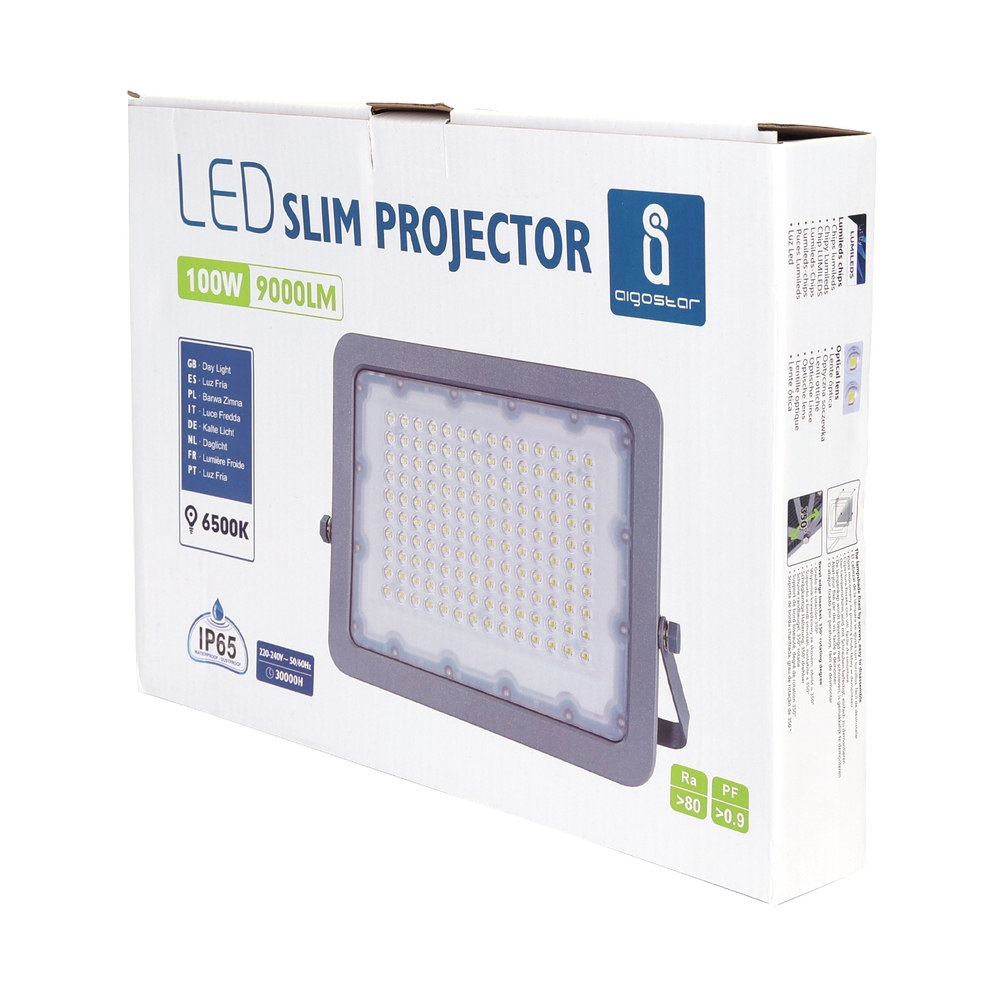 Faro proiettore Led 100W Grigio da esterno IP65 Bianco freddo 6500K Aigostar - Foto 3