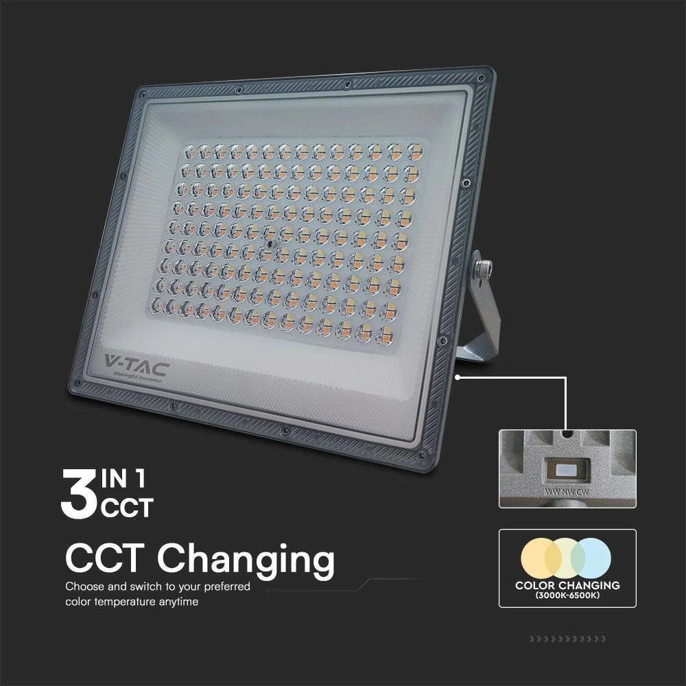 Faro proiettore Led 100W Grigio da esterno IP65 CCT temperatura colore regolabile V-TAC - Foto 1