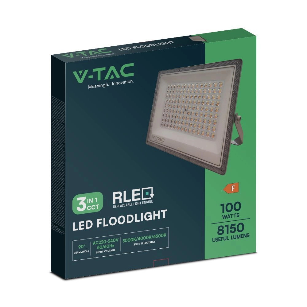 Faro proiettore Led 100W Grigio da esterno IP65 CCT temperatura colore regolabile V-TAC - Foto 7