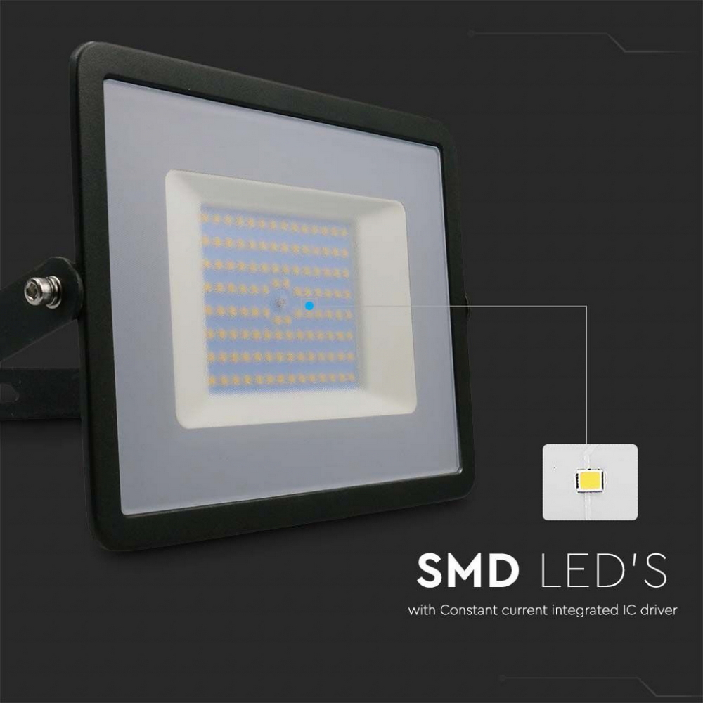 Faro proiettore Led 100W Nero da esterno IP65 Bianco neutro 4000K V-TAC - Foto 2