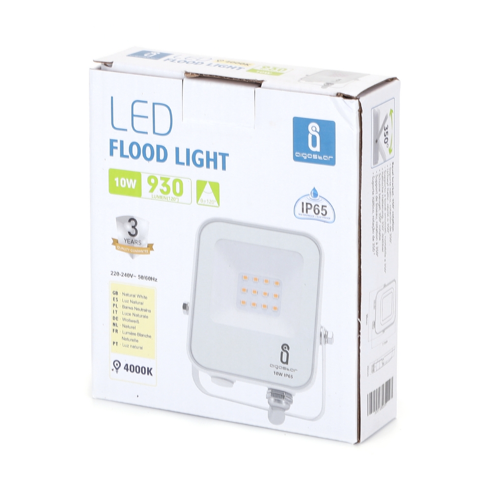 Faro proiettore Led 10W Bianco da esterno IP65 Bianco neutro 4000K Aigostar - Foto 3