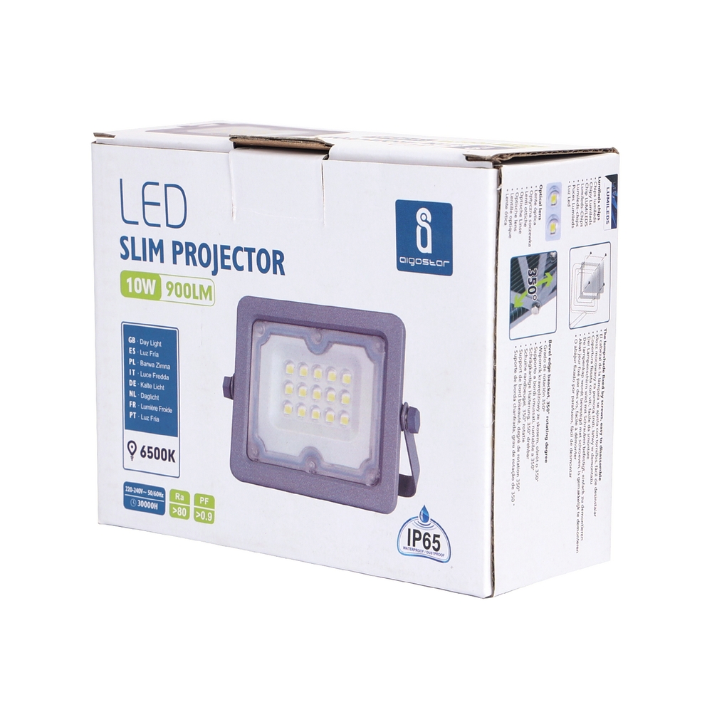 Faro proiettore Led 10W Grigio da esterno IP65 Bianco freddo 6500K Aigostar - Foto 3