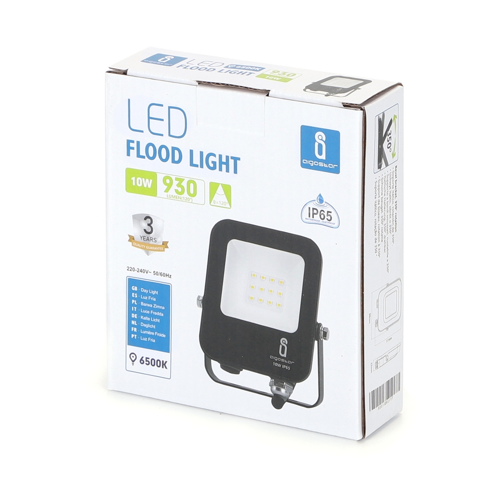 Faro proiettore Led 10W Nero da esterno IP65 Bianco freddo 6500K Aigostar - Foto 3