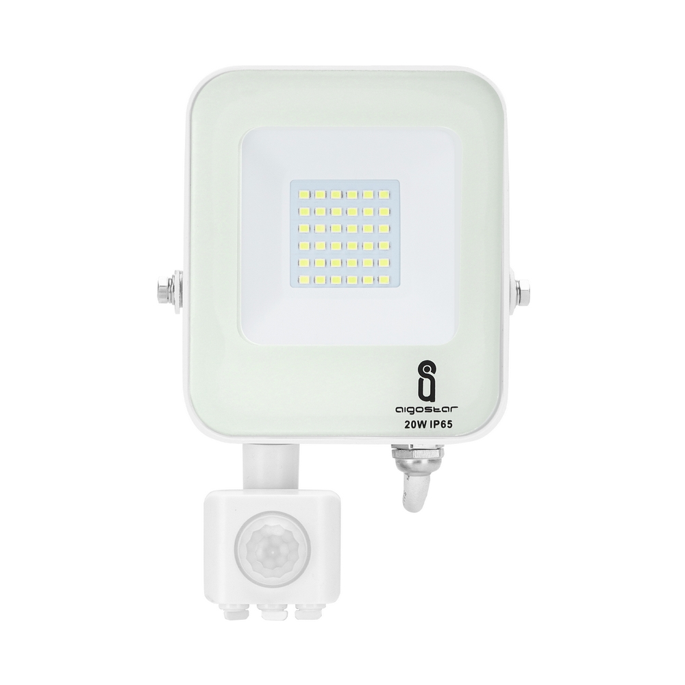 Faro proiettore Led 20W Bianco da esterno IP65 Bianco neutro 4000K con sensore crepuscolare e di movimento Aigostar - Foto 1