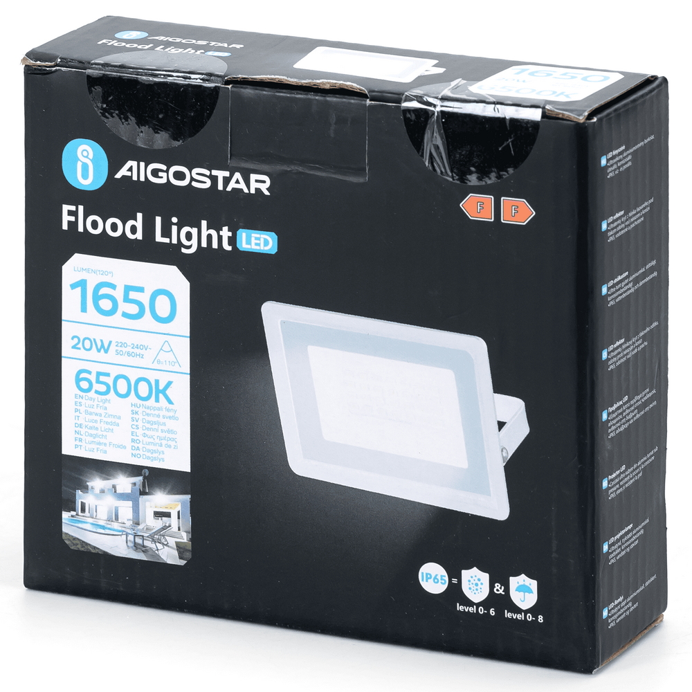 Faro proiettore Led 20W Bianco da esterno slim IP65 Bianco freddo 6500K Aigostar - Foto 4