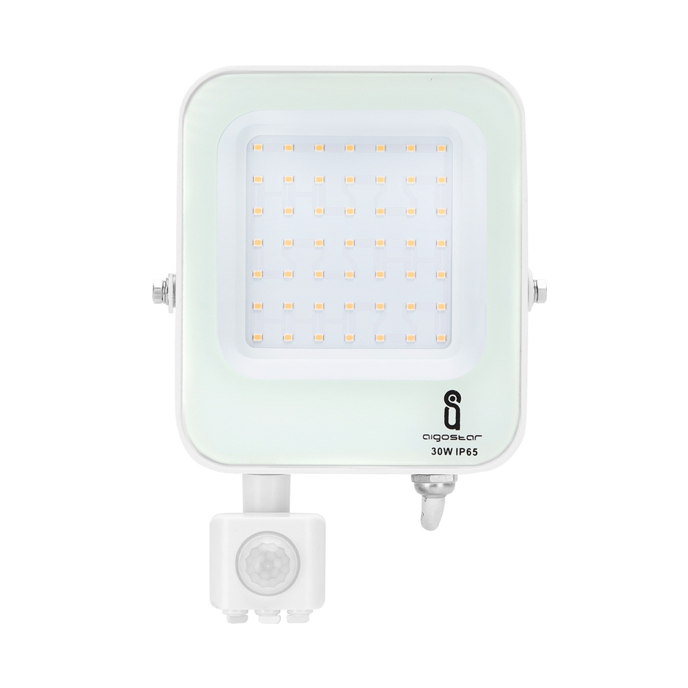 Faro proiettore Led 30W Bianco da esterno IP65 Bianco neutro 4000K con sensore crepuscolare e di movimento Aigostar - Foto 1
