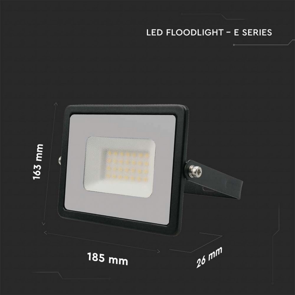 Faro proiettore Led 30W Nero da esterno IP65 Bianco neutro 4000K V-TAC - Foto 1