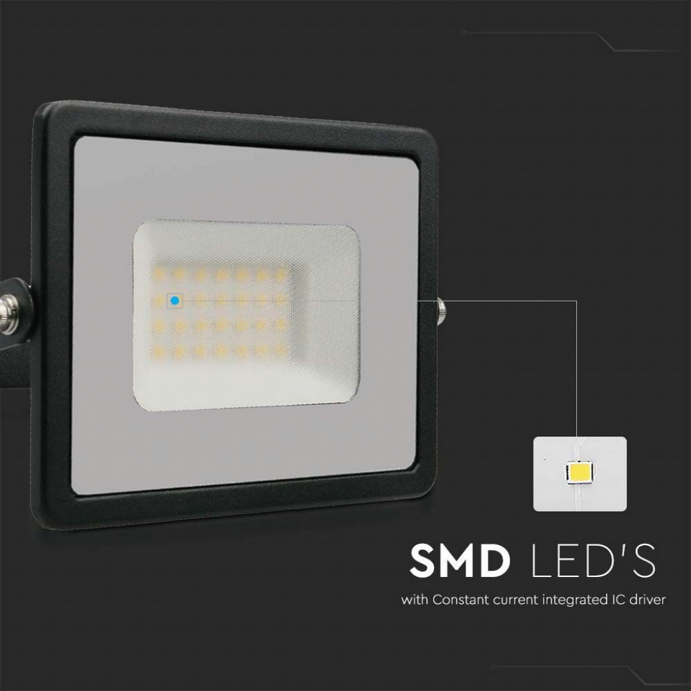 Faro proiettore Led 30W Nero da esterno IP65 Bianco neutro 4000K V-TAC - Foto 2