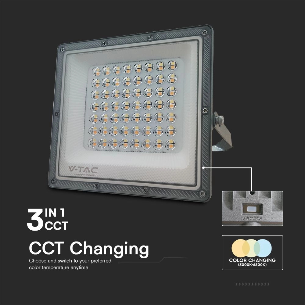 Faro proiettore Led 50W Grigio da esterno IP65 CCT temperatura colore regolabile V-TAC - Foto 1