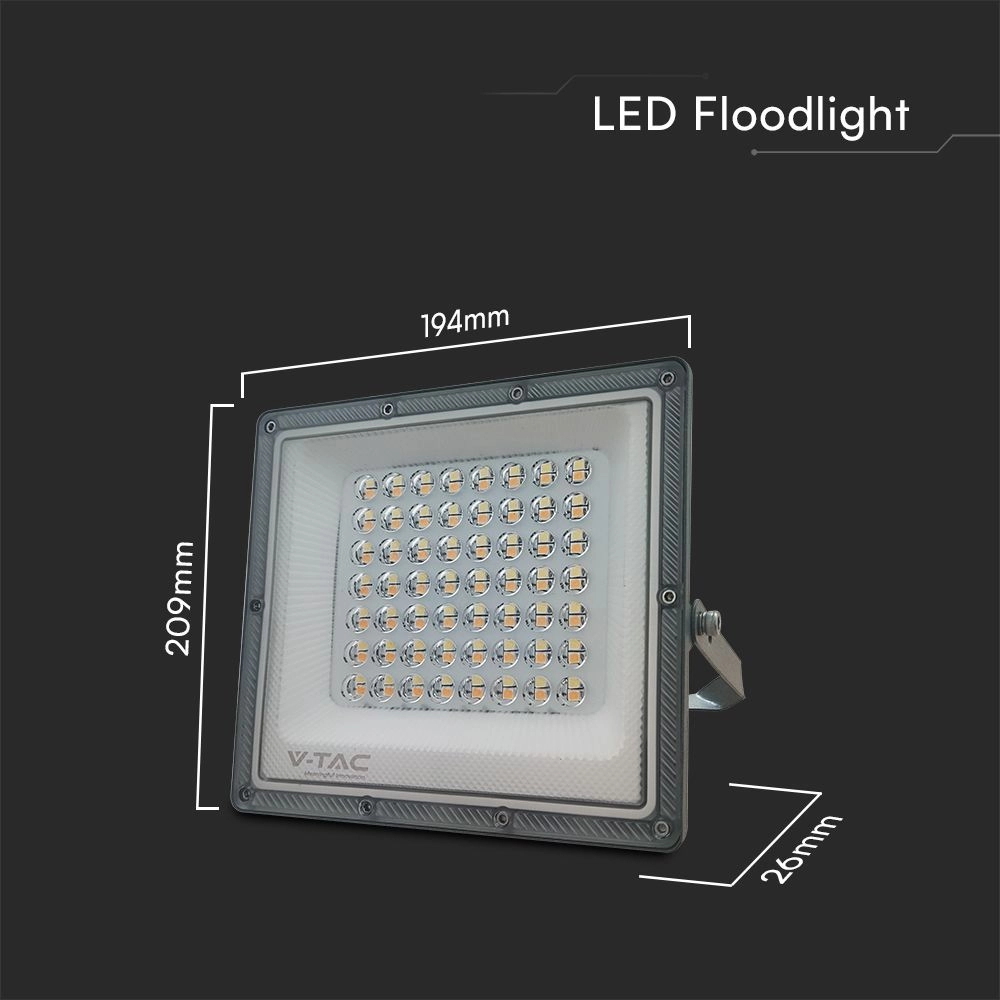Faro proiettore Led 50W Grigio da esterno IP65 CCT temperatura colore regolabile V-TAC - Foto 2