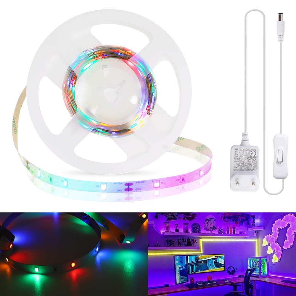 Kit Striscia Led 12V 5,5W SMD 2835 3 metri IP20 4 colori RGBY Aigostar - Foto 2