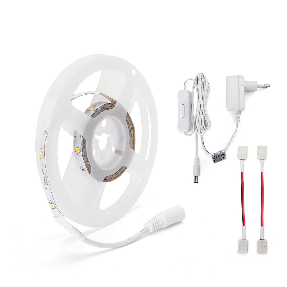 Kit Striscia Led 12V 6,5W SMD 2835 3 metri IP20 Bianco Caldo 3000K Aigostar - Foto 1
