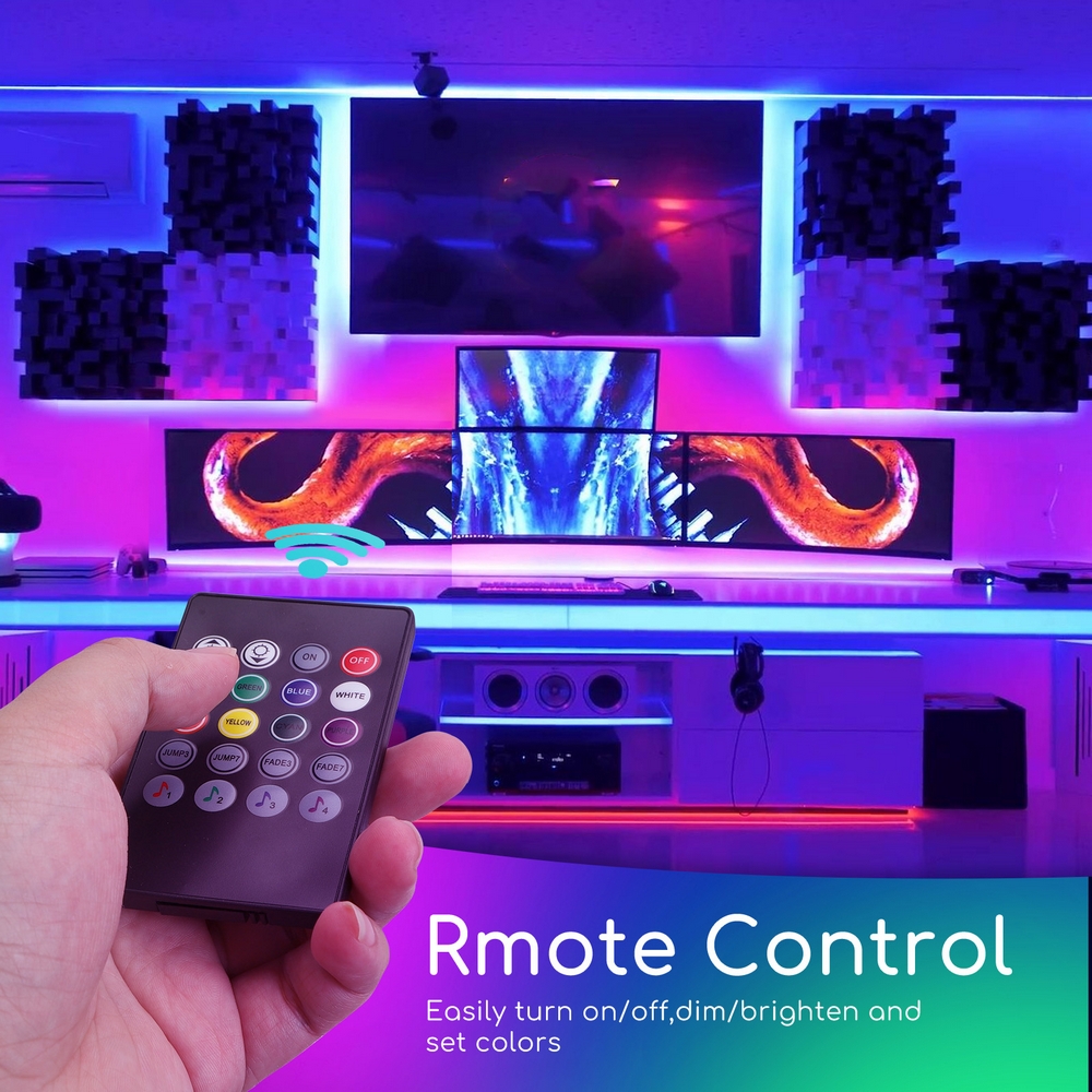 Kit Striscia Led ritmo musicale 12V 24W SMD 5050 3 metri IP65 con telecomando RGB Aigostar - Foto 3