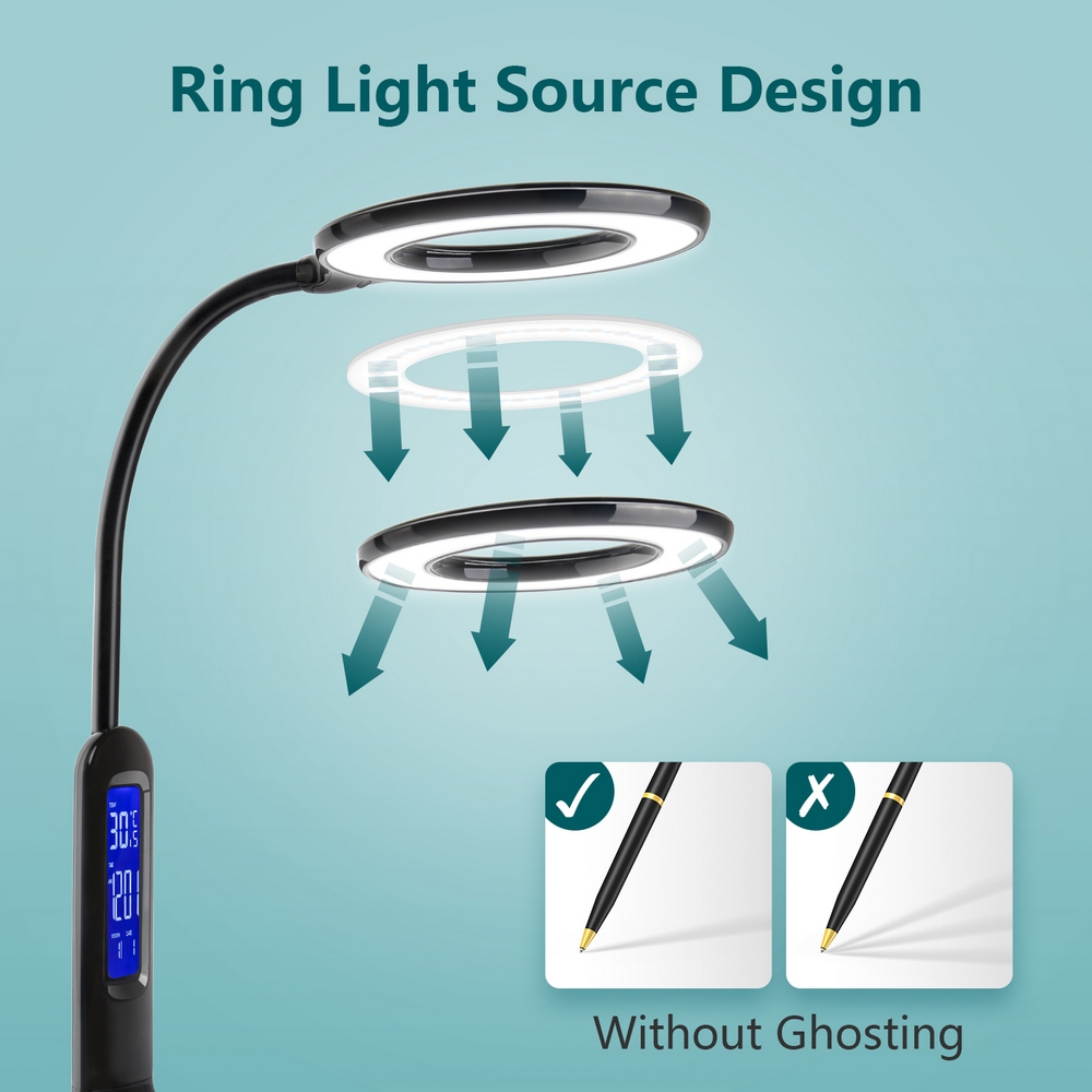 Lampada da tavolo Led Nera 7W Dimmerabile con temperatura colore regolabile Aigostar - Foto 1