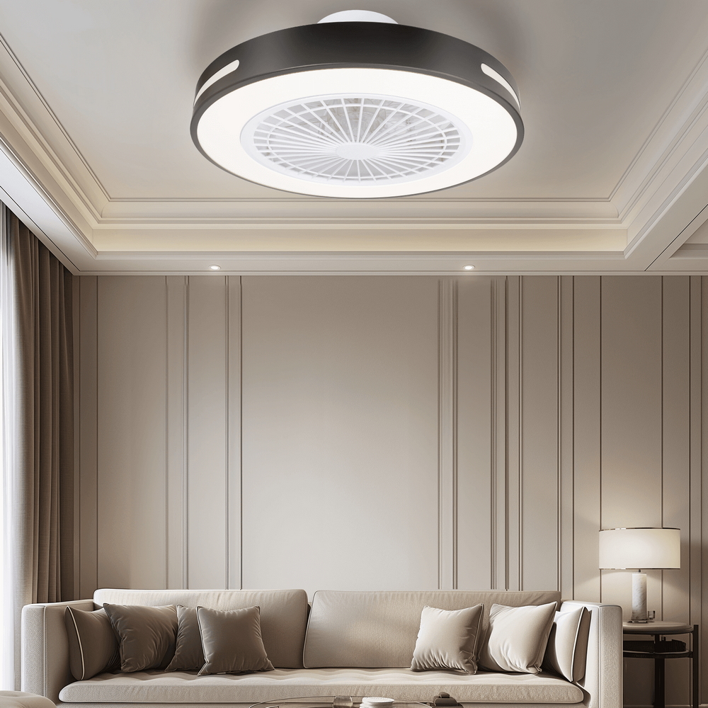 Lampadario Ventilatore da soffitto 55W Smart Bluetooth CCT illuminazione Led regolabile con telecomando Aigostar - Foto 2