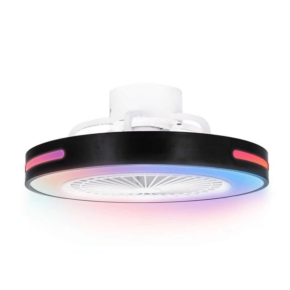 Lampadario Ventilatore da soffitto 55W Smart Bluetooth CCT + RGB illuminazione Led regolabile con telecomando Aigostar - Foto 1