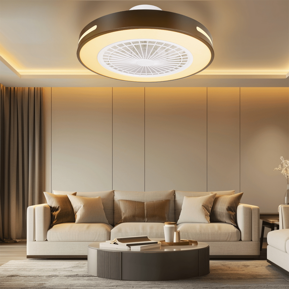 Lampadario Ventilatore da soffitto 55W Smart Bluetooth CCT + RGB illuminazione Led regolabile con telecomando Aigostar - Foto 2
