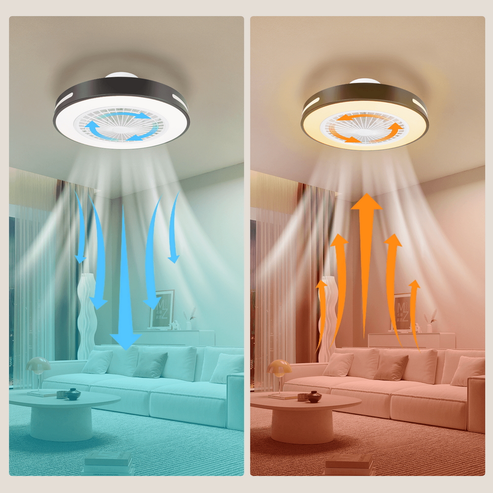 Lampadario Ventilatore da soffitto 55W Smart Bluetooth CCT + RGB illuminazione Led regolabile con telecomando Aigostar - Foto 3