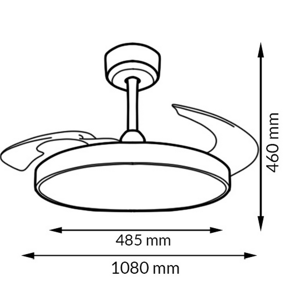 Lampadario Ventilatore da soffitto Coal 36W illuminazione Led CCT regolabile con telecomando M LEDME - Foto 1