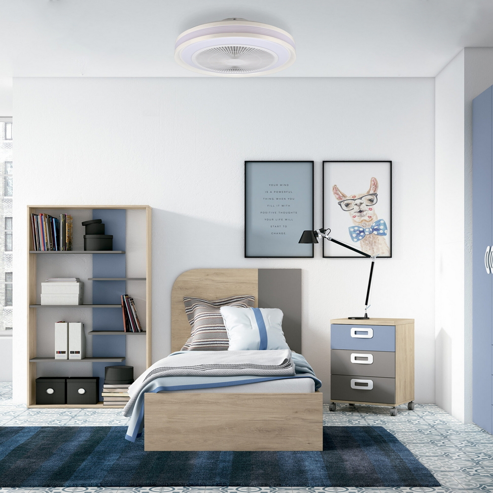 Lampadario Ventilatore da soffitto Colours 36W illuminazione Led CCT+RGB regolabile con telecomando M LEDME - Foto 2