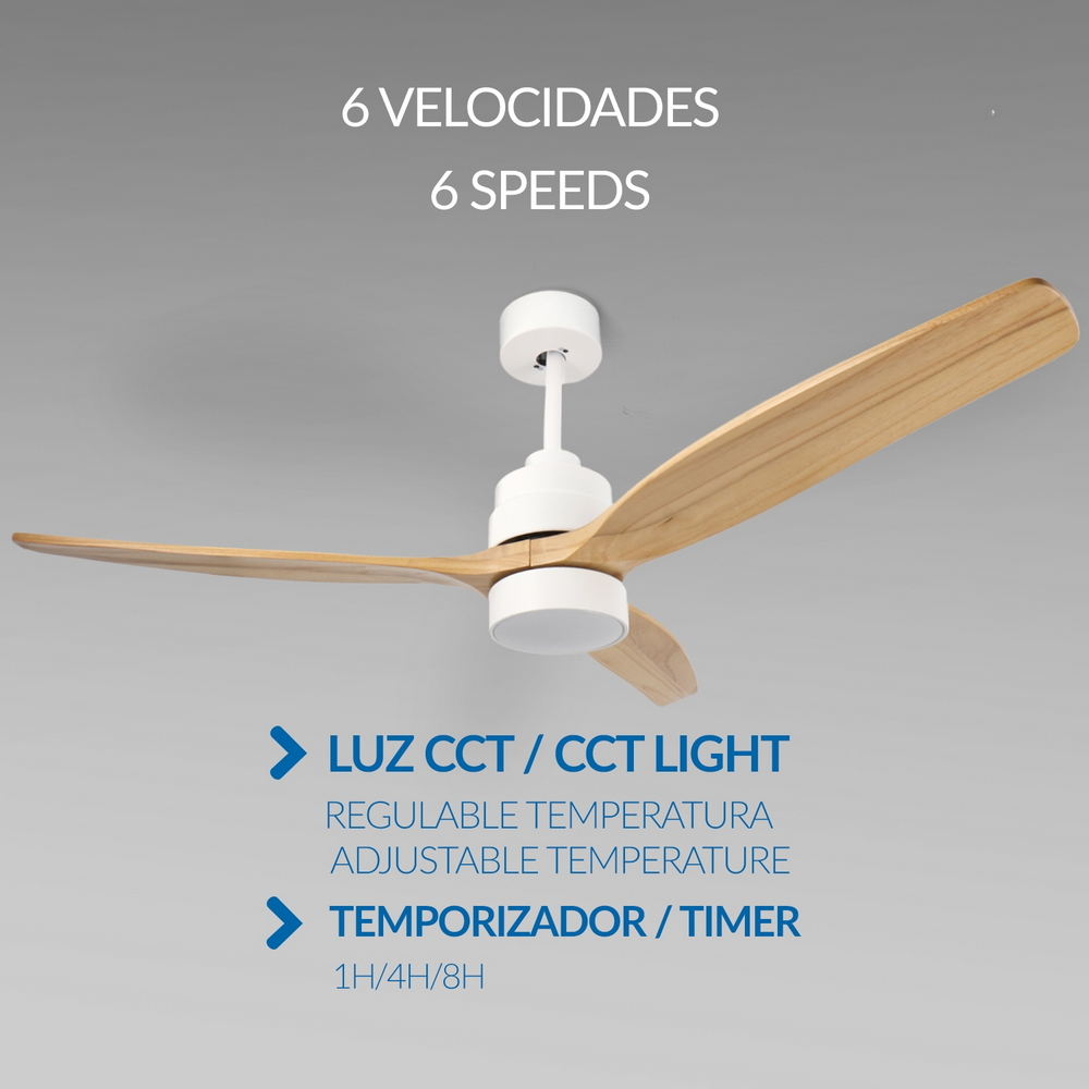 Lampadario Ventilatore da soffitto White Crazy 18W illuminazione Led CCT regolabile con telecomando M LEDME - Foto 3