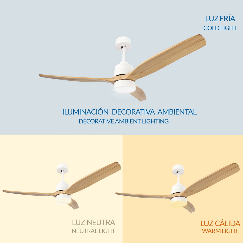 Lampadario Ventilatore da soffitto White Crazy 18W illuminazione Led CCT regolabile con telecomando M LEDME - Foto 5