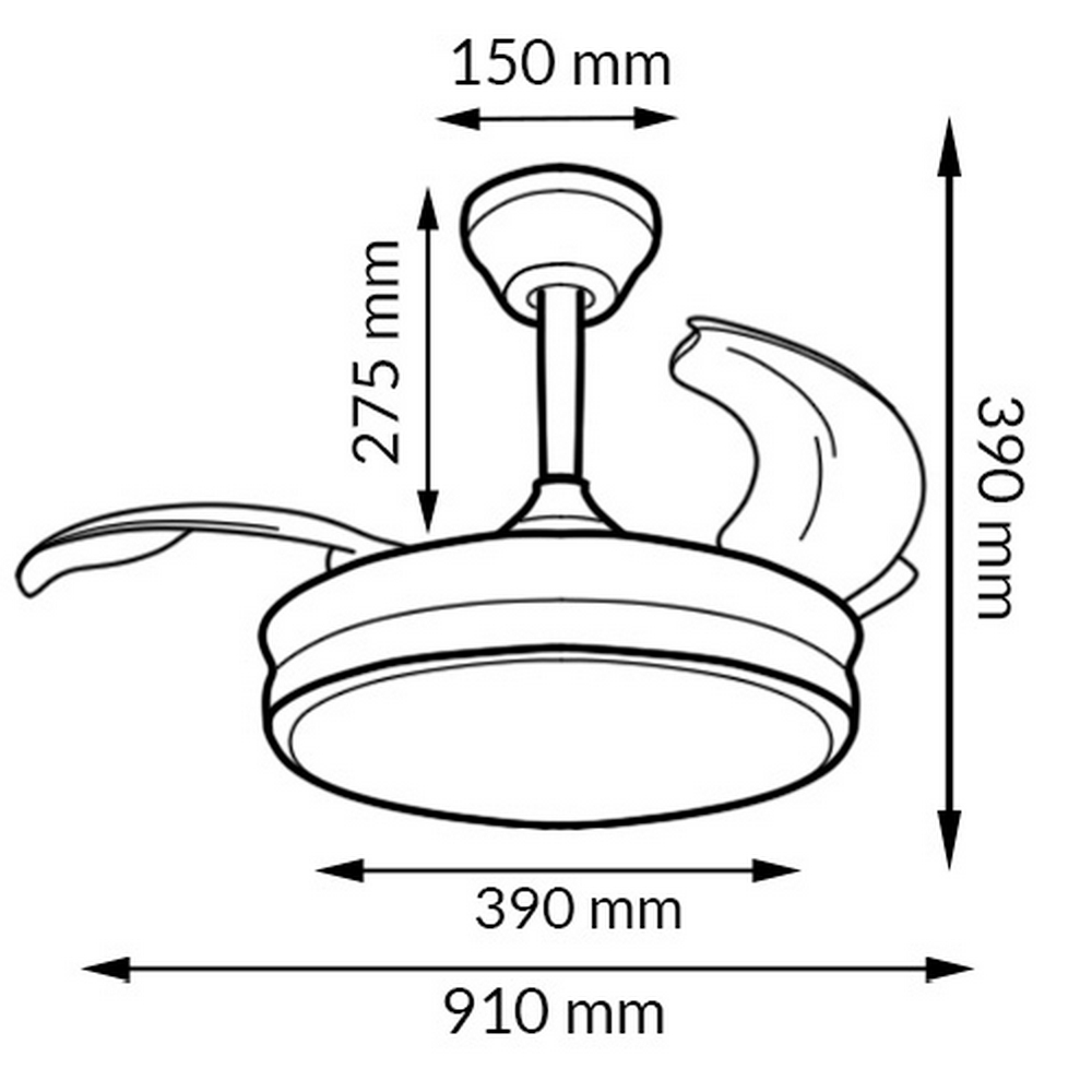 Lampadario Ventilatore da soffitto White Thor 24W illuminazione Led CCT regolabile con telecomando M LEDME - Foto 1