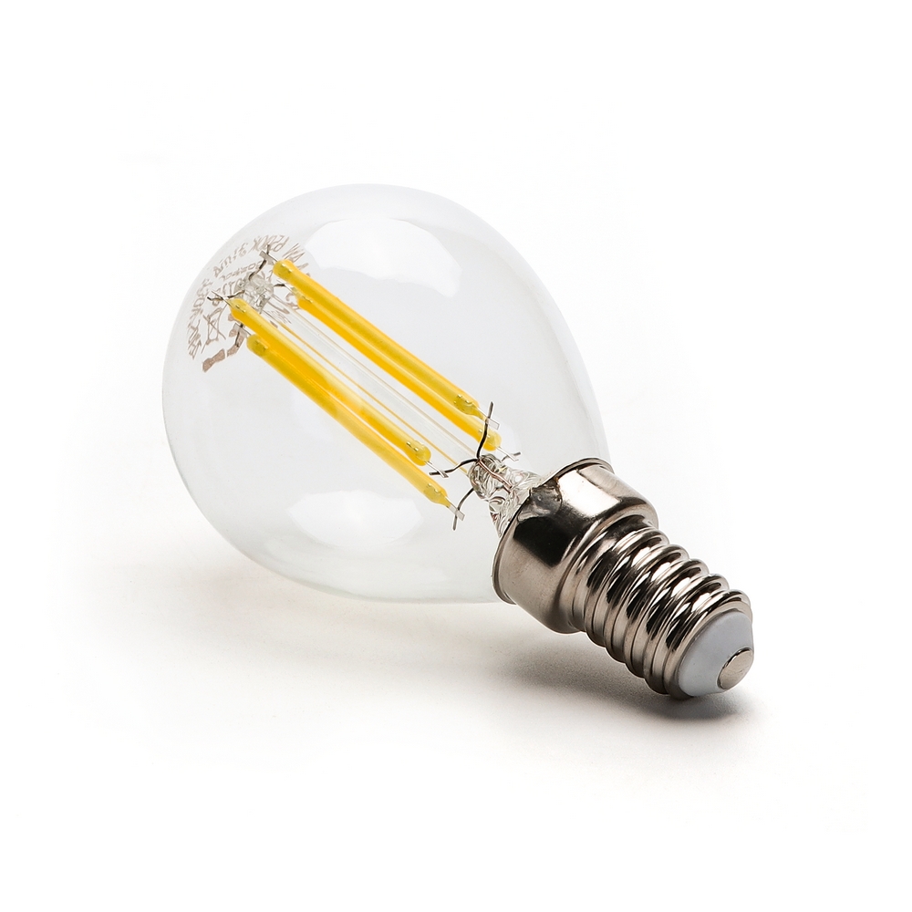 Lampadina Led a Filamento E14 G45 a sfera 4W Bianco caldo 2700K Neos - Foto 1