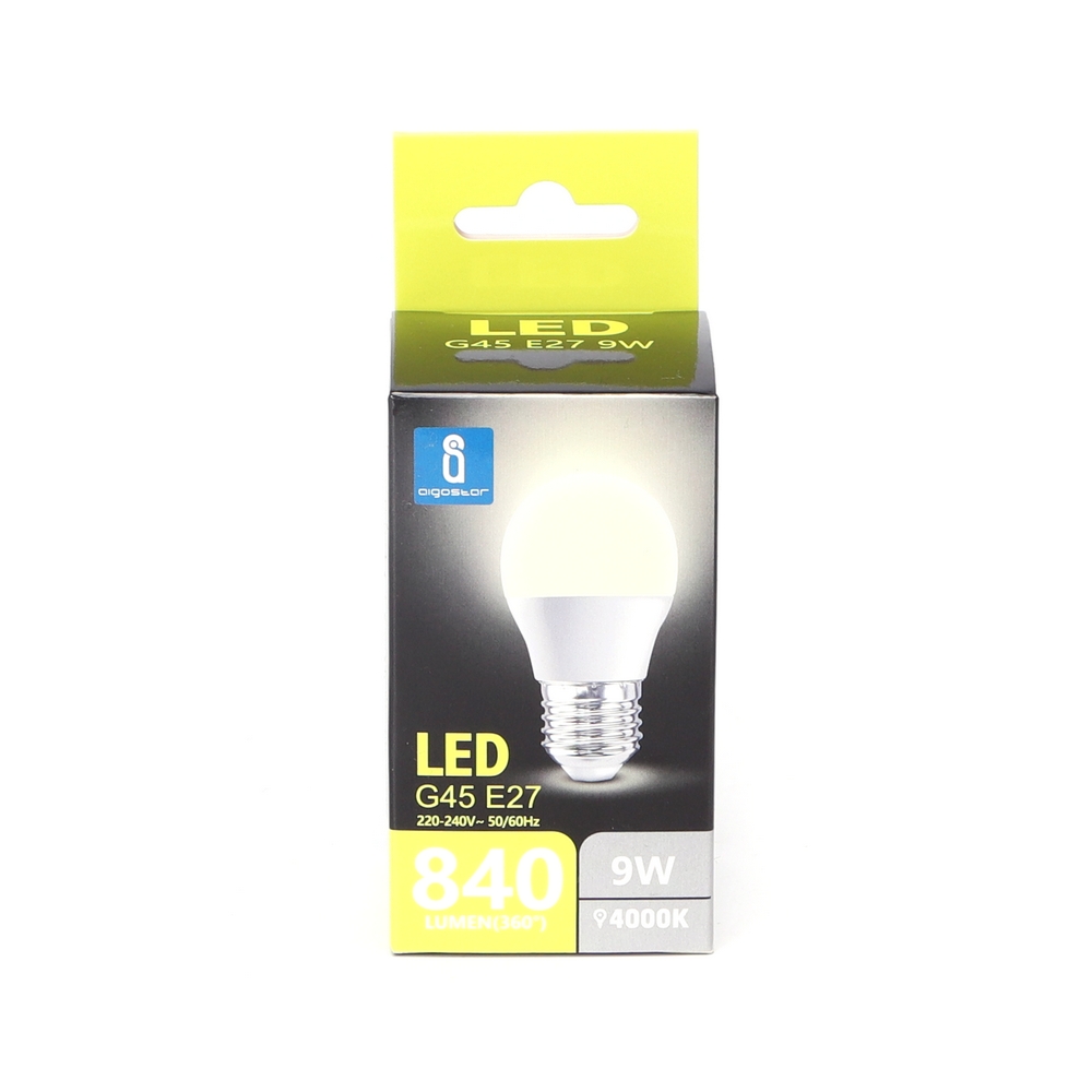 Lampadina Led E27 G45 a sfera 9W Bianco neutro 4000K Aigostar - Foto 2