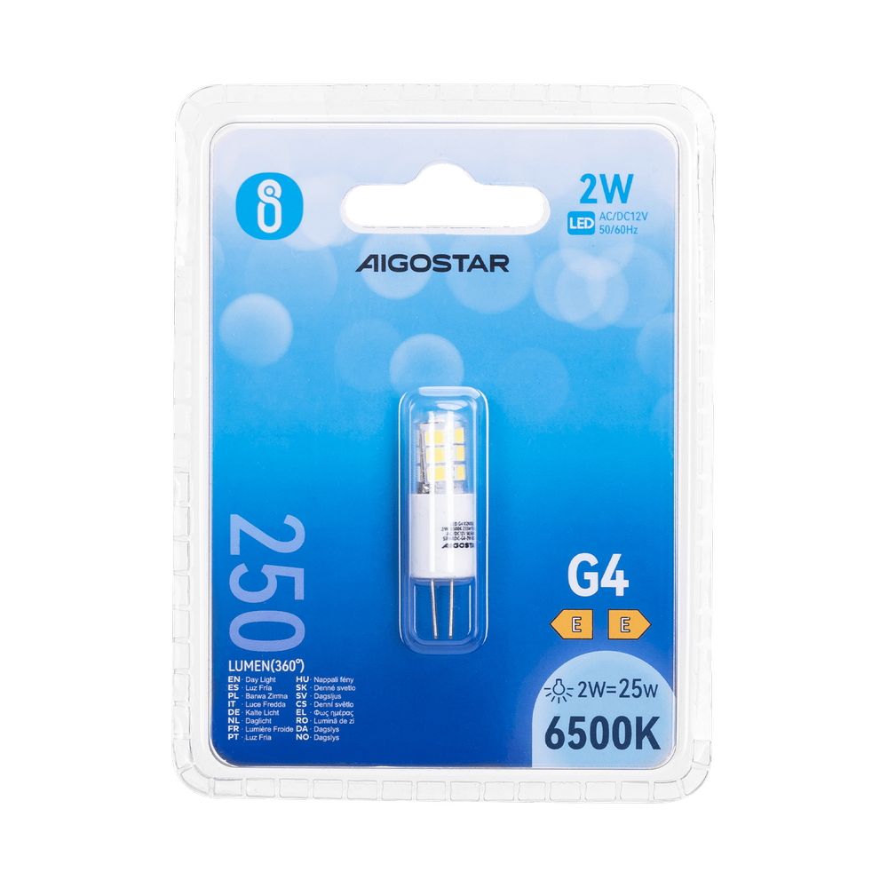 Lampadina Led G4 a Capsula 2W SMD trasparente Bianco freddo 6500K Aigostar - Foto 2