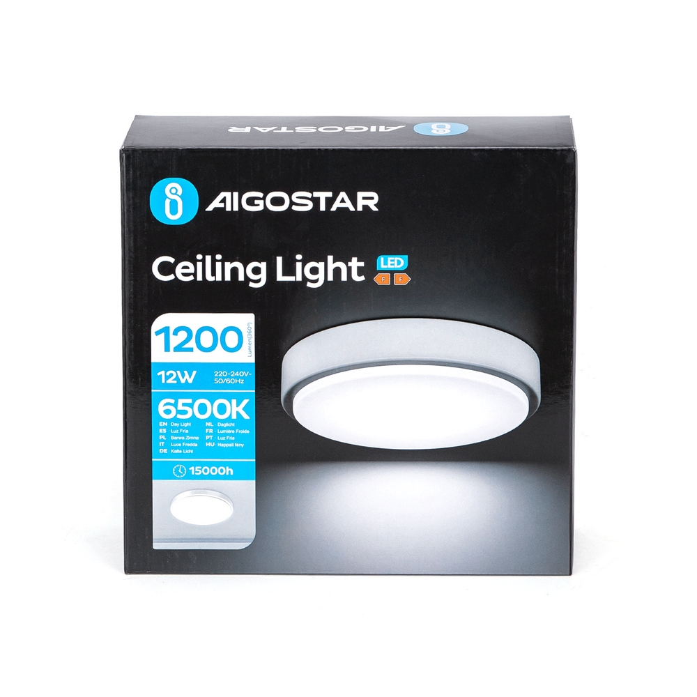 Plafoniera Led 12W Cornice bianca rotonda Bianco freddo 6500K Aigostar - Foto 1