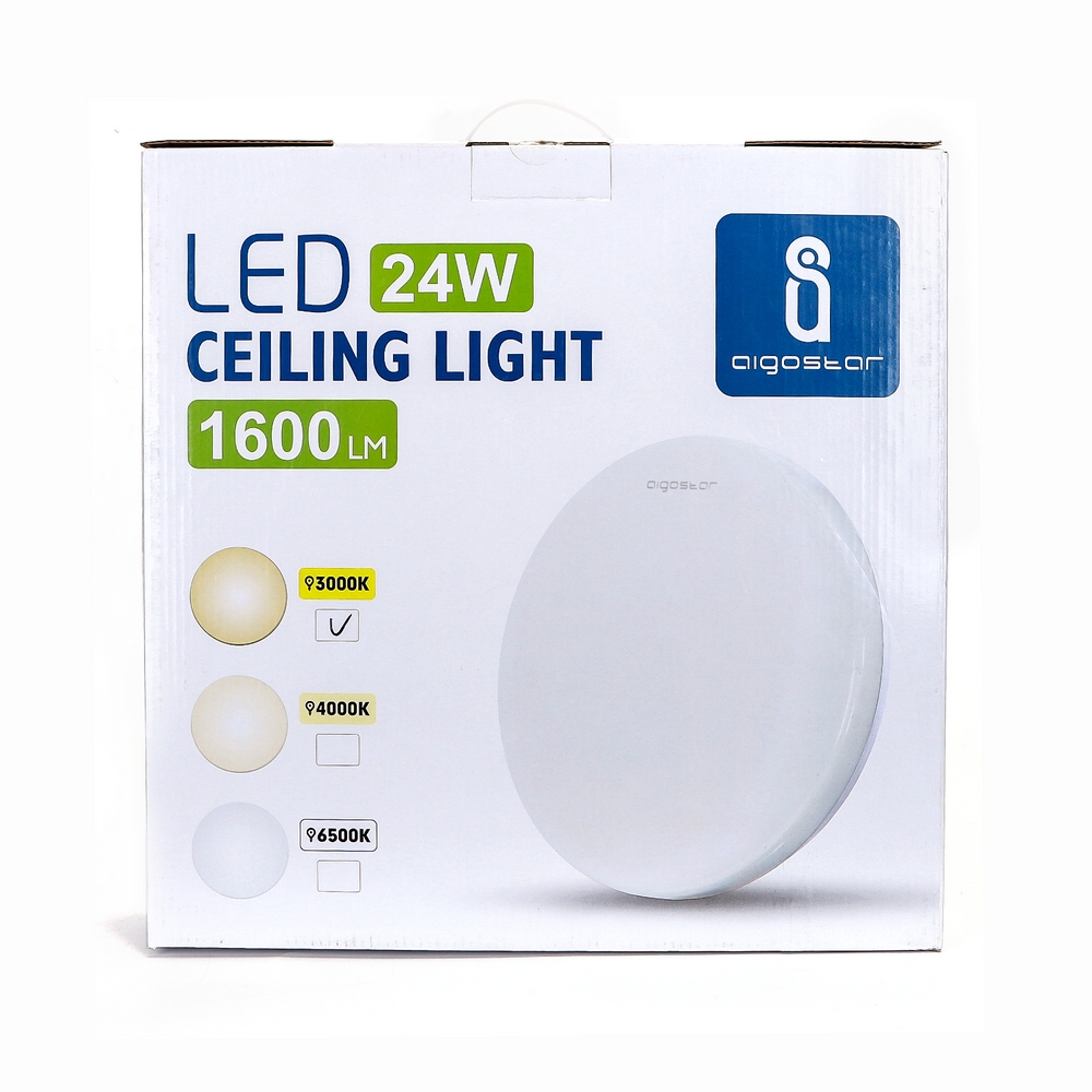 Plafoniera Led 24W Bianca Rotonda Bianco caldo 3000K Aigostar - Foto 2