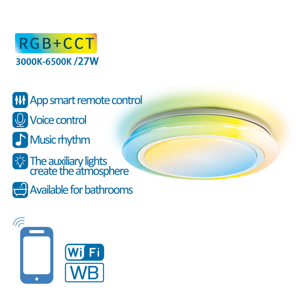Plafoniera Led Smart 24W CCT + 3W RGB WiFi luce regolabile e dimmerabile Aigostar - Foto 2
