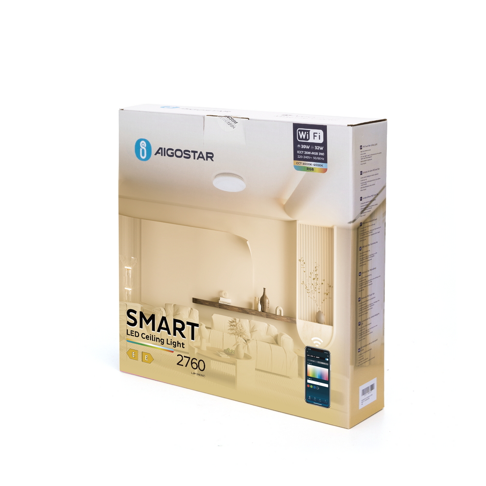 Plafoniera Led Smart 24W CCT + 3W RGB WiFi luce regolabile e dimmerabile Aigostar - Foto 5