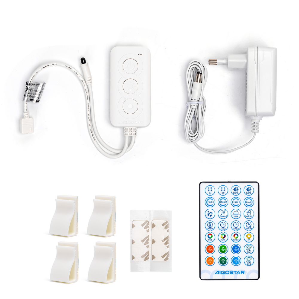 Striscia Led Smart 12V 18W 5 metri WiFi RGB luce regolabile e dimmerabile con telecomando Aigostar - Foto 3