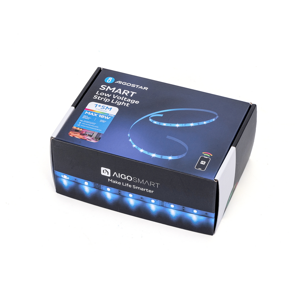 Striscia Led Smart 12V 18W 5 metri WiFi RGB luce regolabile e dimmerabile con telecomando Aigostar - Foto 6
