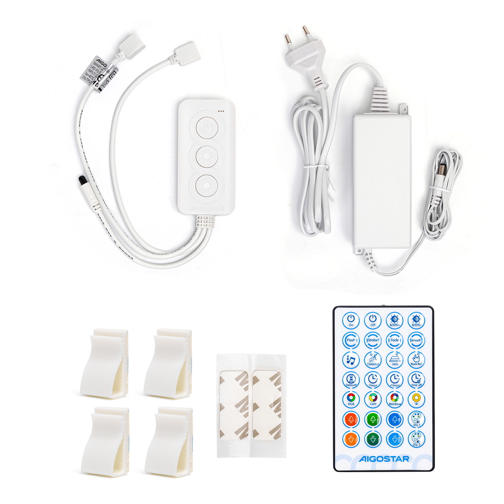 Striscia Led Smart 24V 48W 2×10 metri WiFi RGB luce regolabile e dimmerabile con telecomando Aigostar - Foto 3