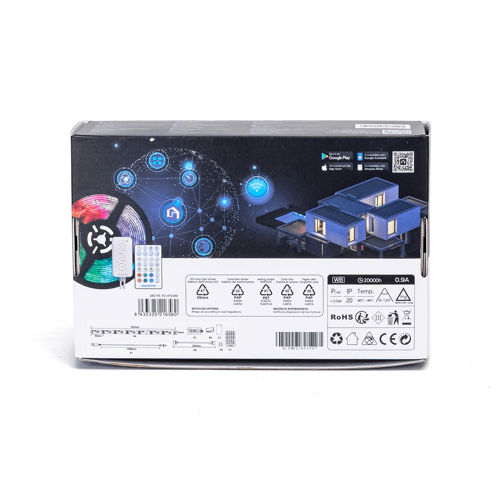 Striscia Led Smart 5V 36W 4×0,5 metri WiFi RGB luce regolabile e dimmerabile con telecomando Aigostar - Foto 8